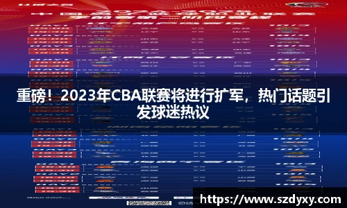 重磅！2023年CBA联赛将进行扩军，热门话题引发球迷热议